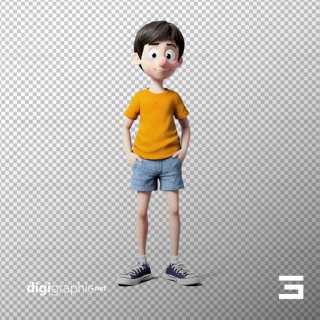 عکس بی پس زمینه از پسر کارتونی