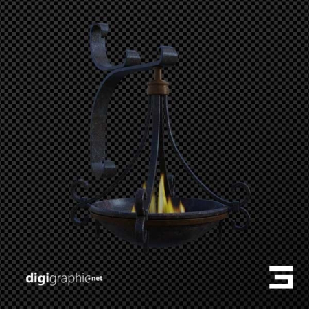 عکس بی پس زمینه مشعل دیواری قدیمی