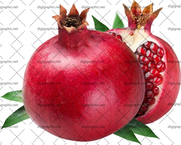 عکس بی پس زمینه از انار قاچ شده