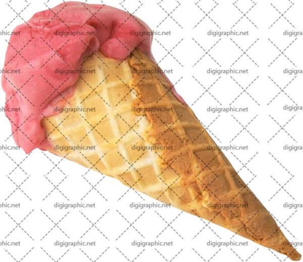 عکس بی پس زمینه بستنی قیفی توت فرنگی