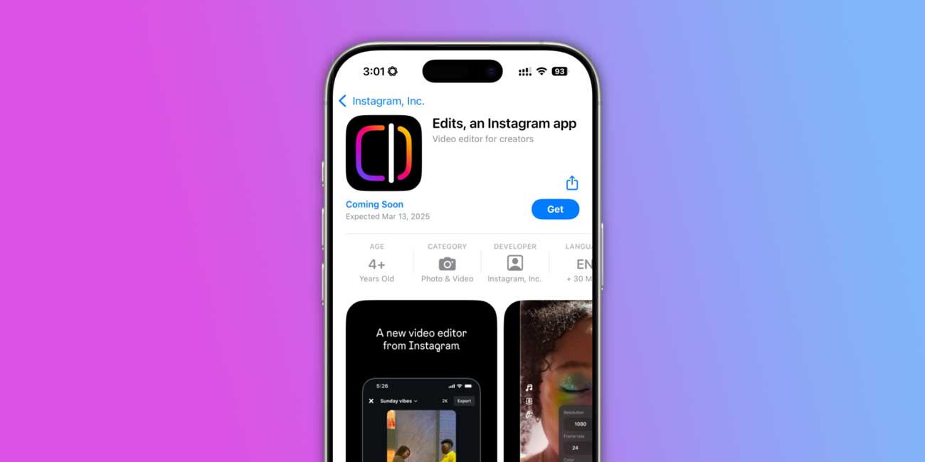 اپلیکیشن ویرایش و تدوین ویدیوی Edits اینستاگرام 