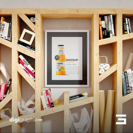 موکاپ قاب عکس در کتابخانه لایه باز