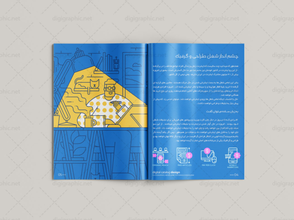 موکاپ ست مجله روغنی لایه باز