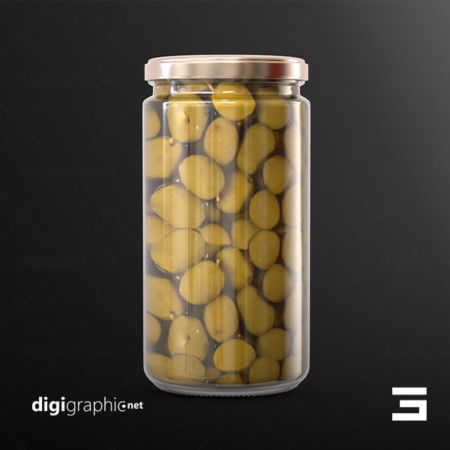 موکاپ طرح شیشه زیتون لایه باز