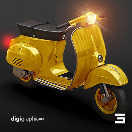 موکاپ موتور وسپا لایه باز
