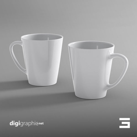 موکاپ دو عدد لیوان پذیرایی دسته دار لایه باز