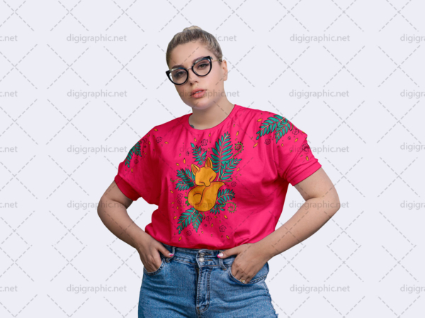 موکاپ تیشرت سایز بزرگ دخترانه لایه باز