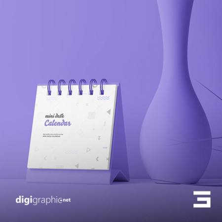 دانلود موکاپ تقویم کوچک رومیزی لایه باز