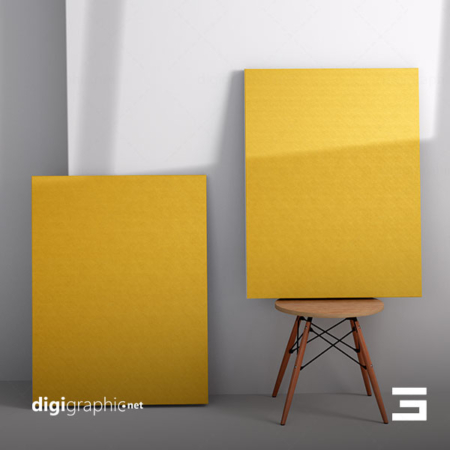 موکاپ تابلوی بوم نقاشی دوتایی لایه باز