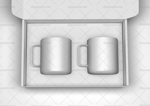 موکاپ طرح بسته بندی دو لیوان دسته دار لایه باز