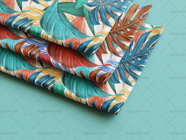 موکاپ پیشنمایش طرح پارچه چاپی روی هم