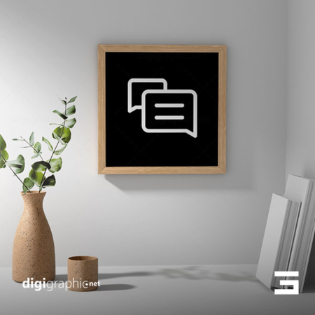 موکاپ قاب عکس چوبی مربع روی دیوار لایه باز