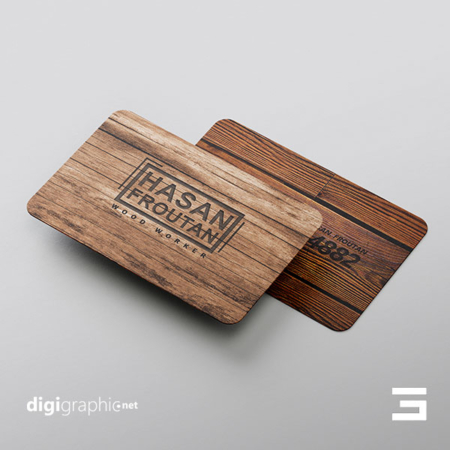 کارت ویزیت شخصی طرح چوب لایه باز
