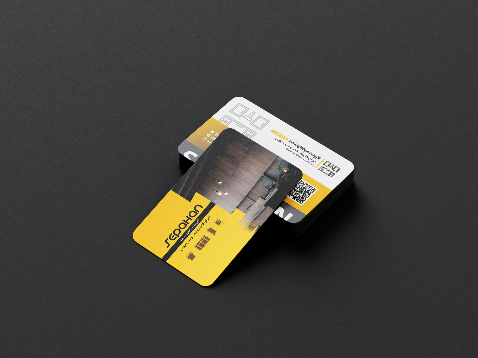 کارت ویزیت طرح ساخت کابینت MDF و پی وی سی