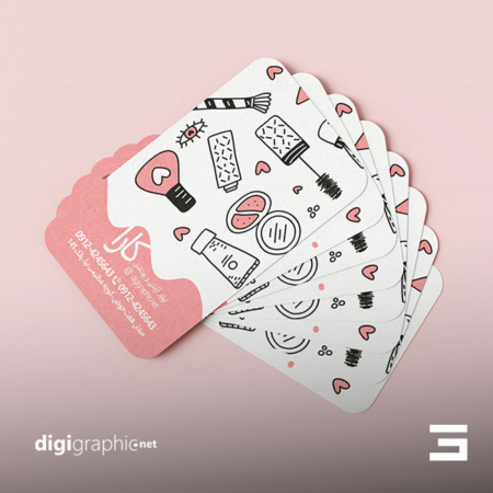 کارت ویزیت صورتی طرح آرایشی بهداشتی