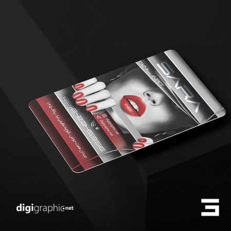 کارت ویزیت سیاه سفید طرح کاشت ناخن لایه باز